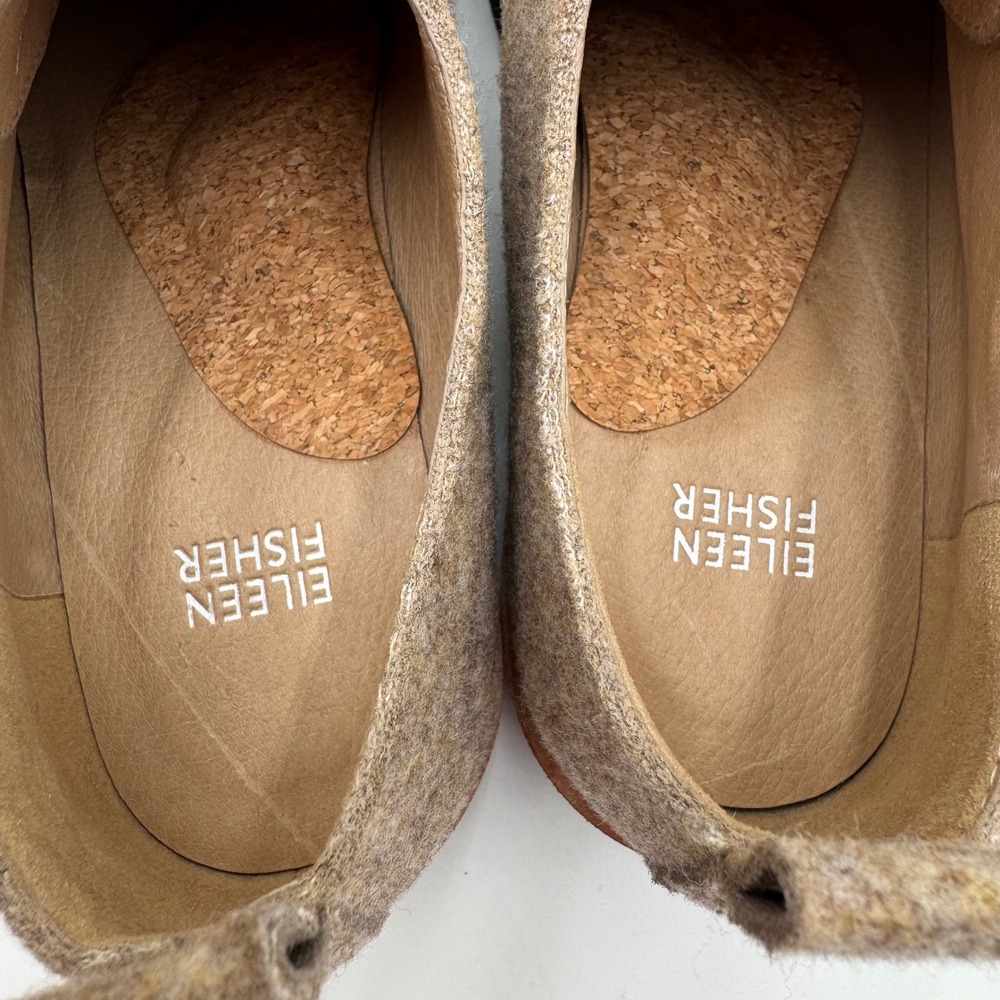 Eileen Fisher Nims Felt Platform Oxford Shoes Minimalist Womens 9.5 Barley Tan - Picture 11 of 14